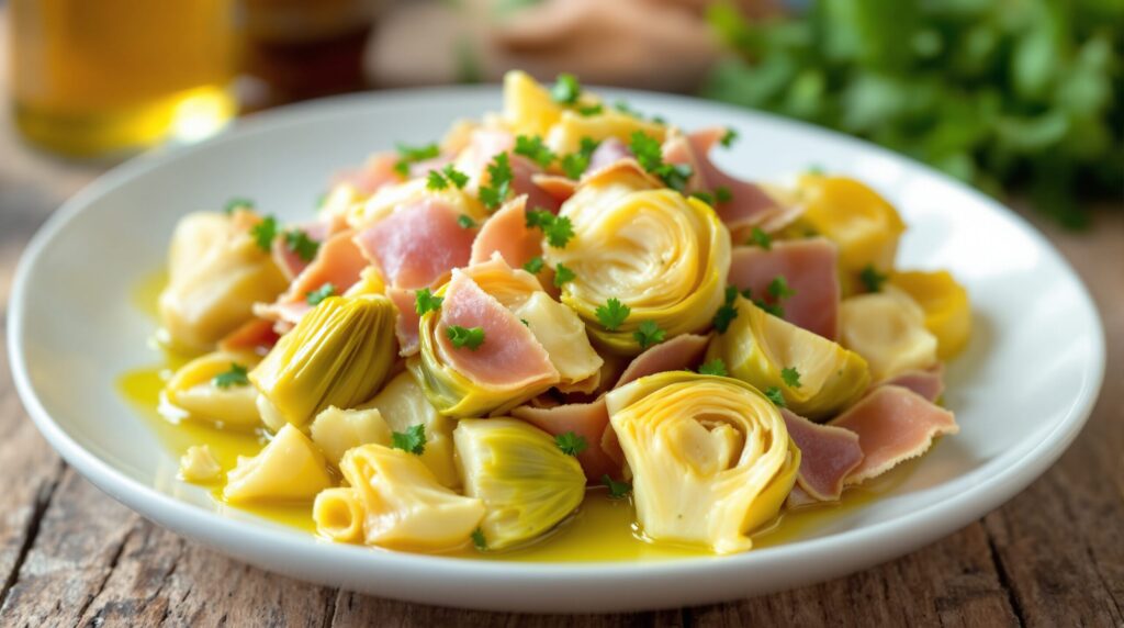 alcachofas con jamon