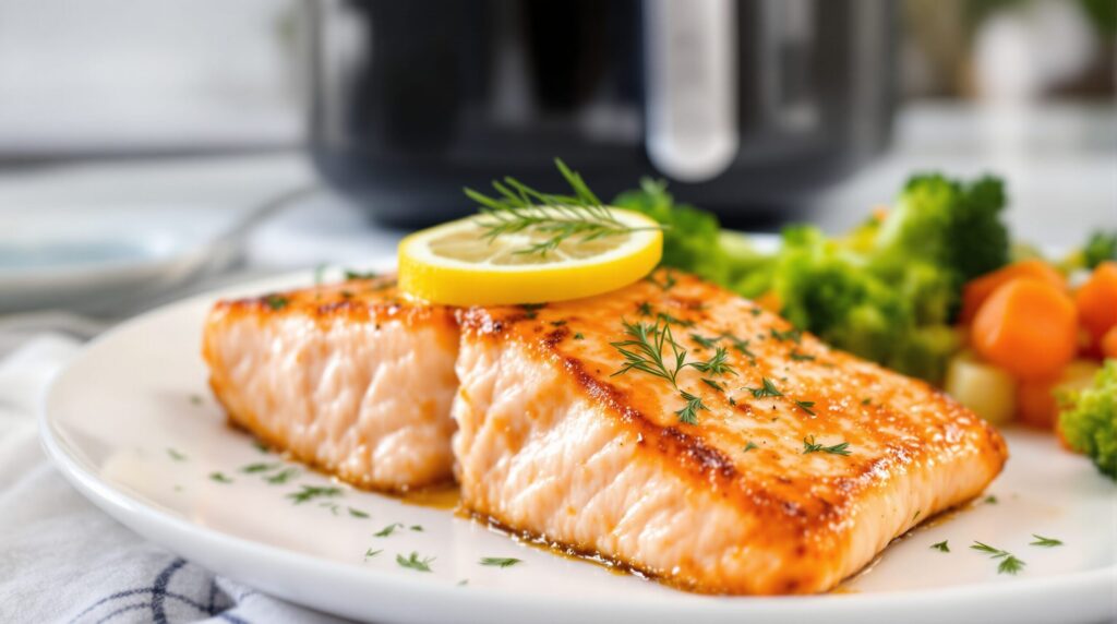 salmon en freidora de aire